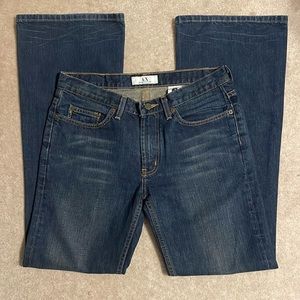 Armani Exchange boot cut jeans.